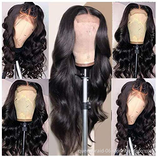 Body Wave Lace Closure Human Hair Wigs Brazilian Lace Front Wigs Human Hair Density Pre Plucked with Baby Hair Bleached Knots